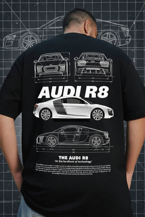 Audi R8 Blueprint Tribute Oversized Unisex T-Shirt