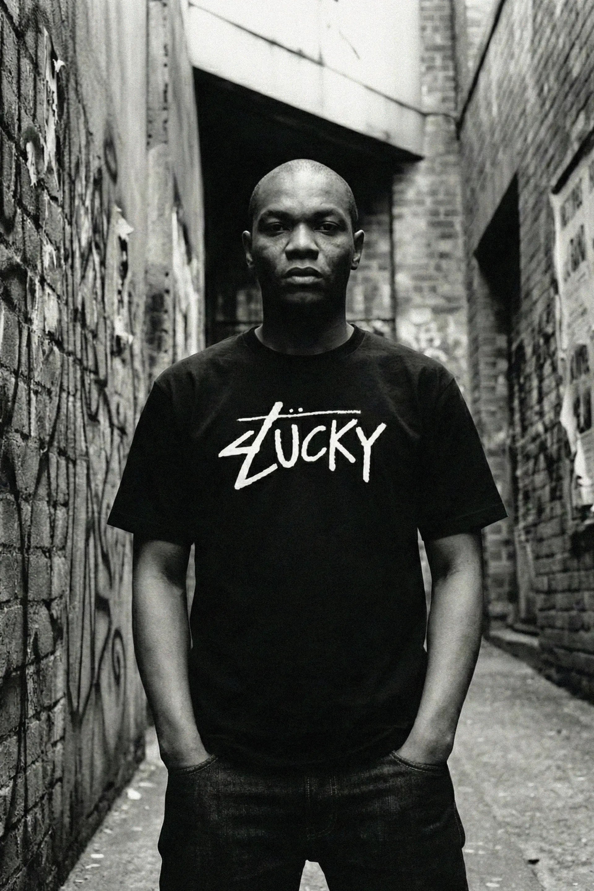 Oversized Unisex Lucky Aces  Black Graphic T-Shirt