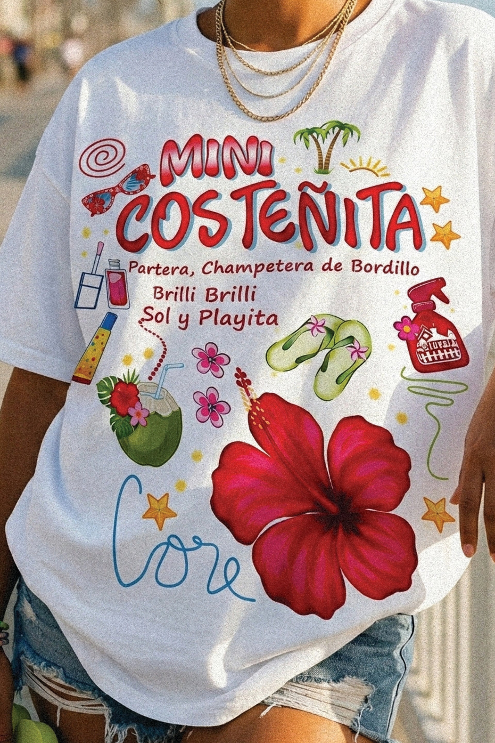 Mini Costeñita Tropical Spanish Aesthetic Oversized Unisex T-Shirt