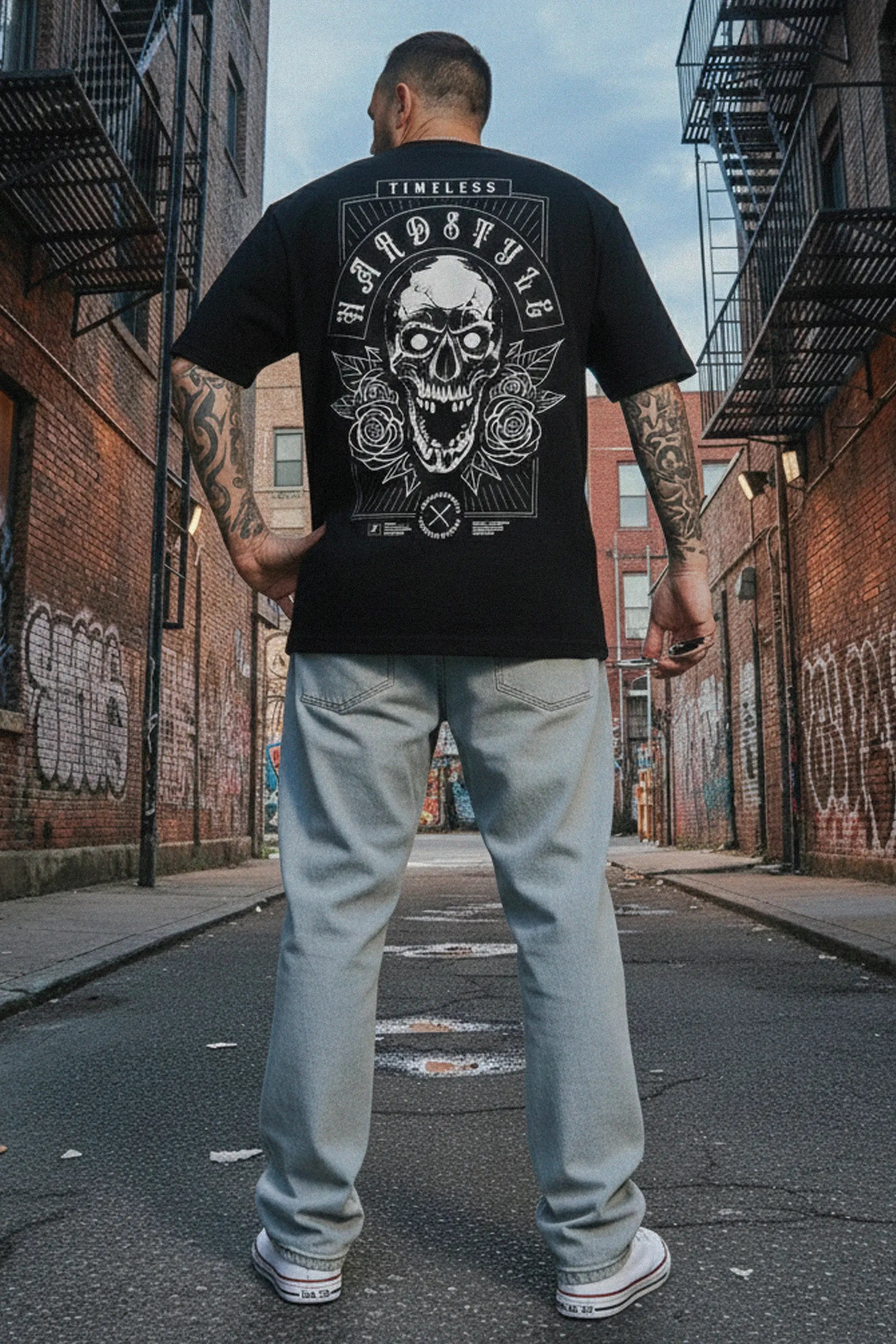 Timeless Hardstyle Skull Oversized Unisex T-Shirt