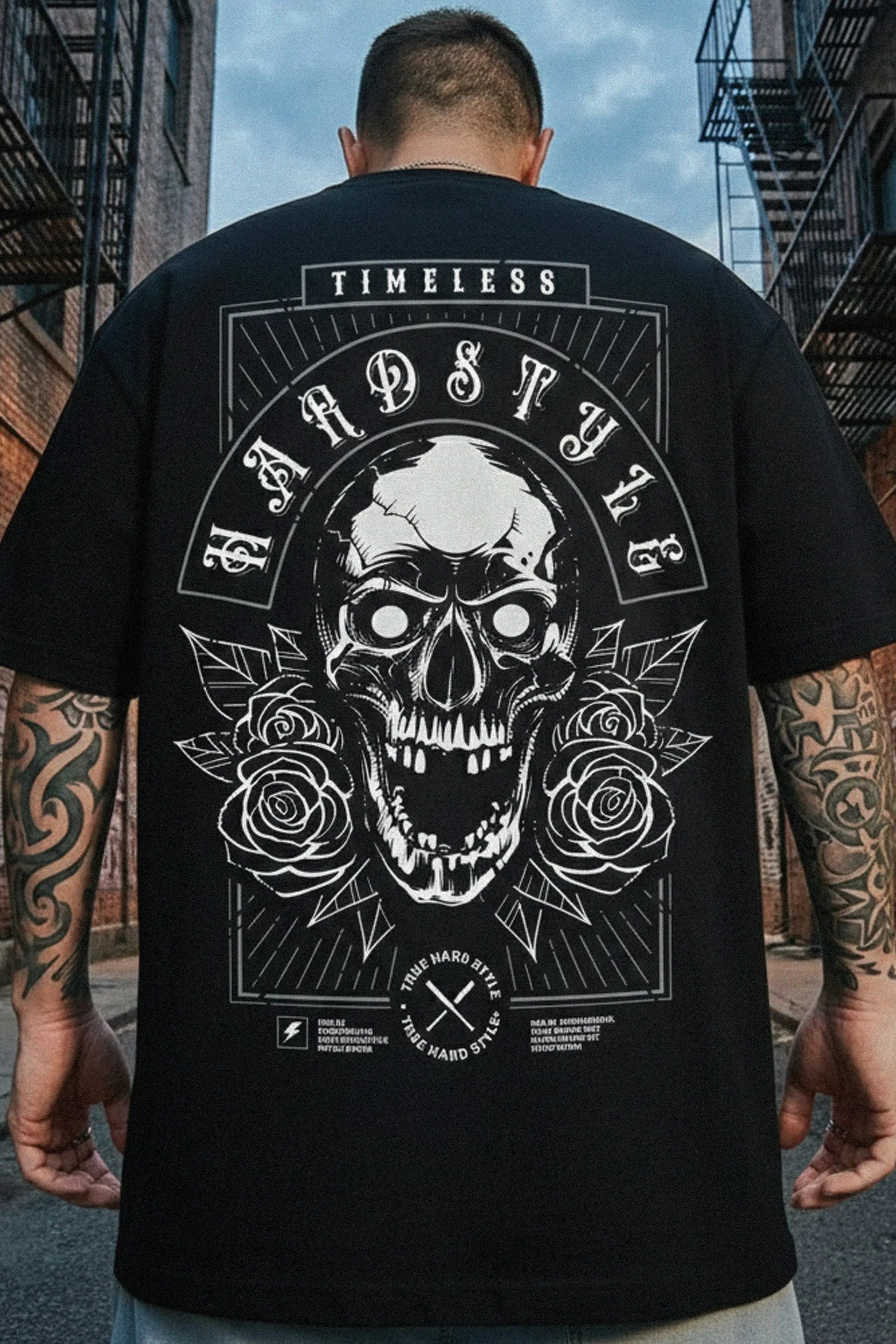 Timeless Hardstyle Skull Oversized Unisex T-Shirt