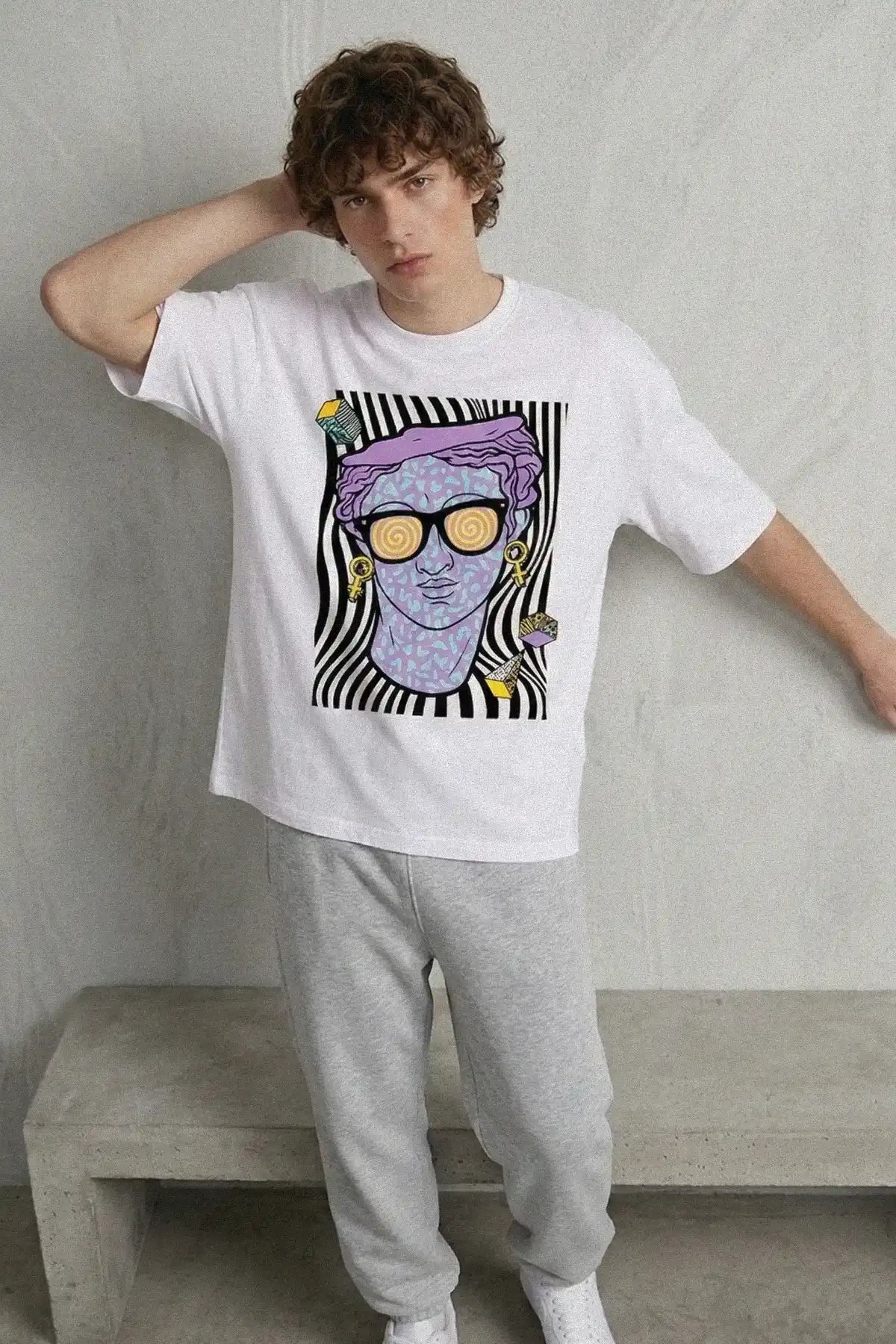 Vaporwave Statue Psychedelic Op-Art T-Shirt